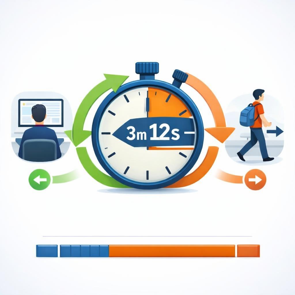 Diagram showing dwell time as 3 minutes 12 seconds between entering and exiting a webpage